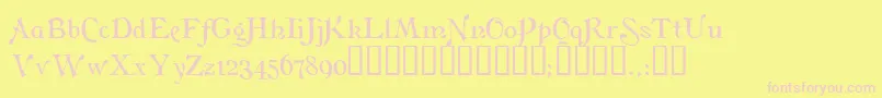 FlaubertTM Font – Pink Fonts on Yellow Background