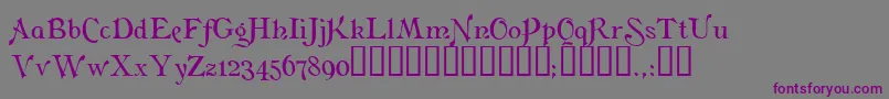 FlaubertTM-fontti – violetit fontit harmaalla taustalla
