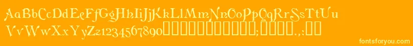 FlaubertTM Font – Yellow Fonts on Orange Background