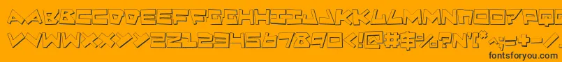 Quake3D Font – Black Fonts on Orange Background