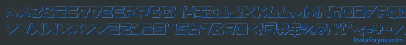 Quake3D Font – Blue Fonts on Black Background