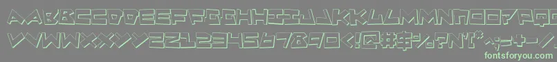Quake3D Font – Green Fonts on Gray Background