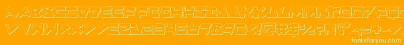 Quake3D-fontti – vihreät fontit oranssilla taustalla