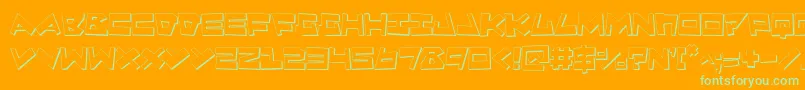 Quake3D-Schriftart – Grüne Schriften auf orangefarbenem Hintergrund