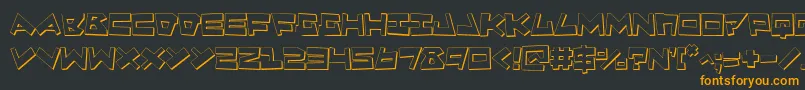 フォントQuake3D – 黒い背景にオレンジの文字