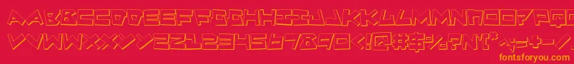 Quake3D Font – Orange Fonts on Red Background