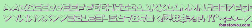 Quake3D Font – Purple Fonts on Green Background