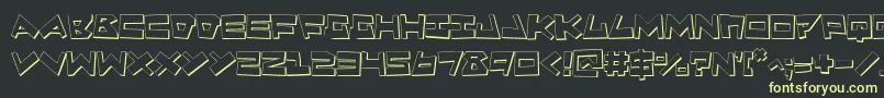 Quake3D Font – Yellow Fonts on Black Background