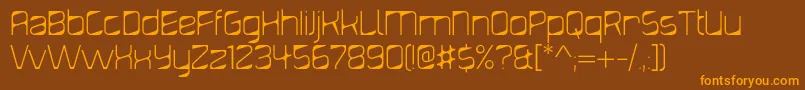 DiagondLight-Schriftart – Orangefarbene Schriften auf braunem Hintergrund