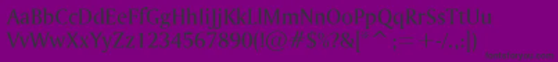 AmerettoNormal-fontti – mustat fontit violetilla taustalla