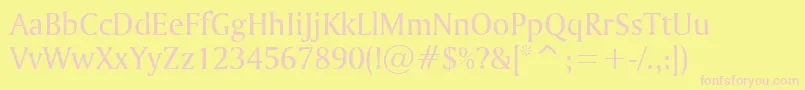 AmerettoNormal Font – Pink Fonts on Yellow Background