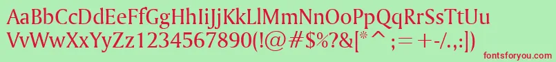 AmerettoNormal Font – Red Fonts on Green Background