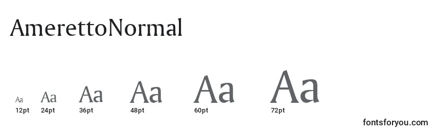 Размеры шрифта AmerettoNormal