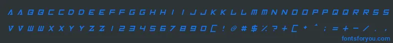InversionzUnboxedItalic Font – Blue Fonts on Black Background