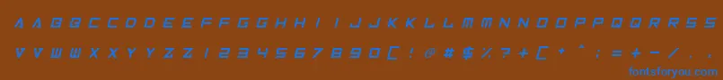 InversionzUnboxedItalicフォントについての詳細 フォントInversionzUnboxedItalic – 茶色の背景に青い文字