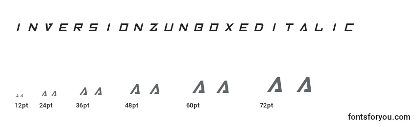 Размеры шрифта InversionzUnboxedItalic