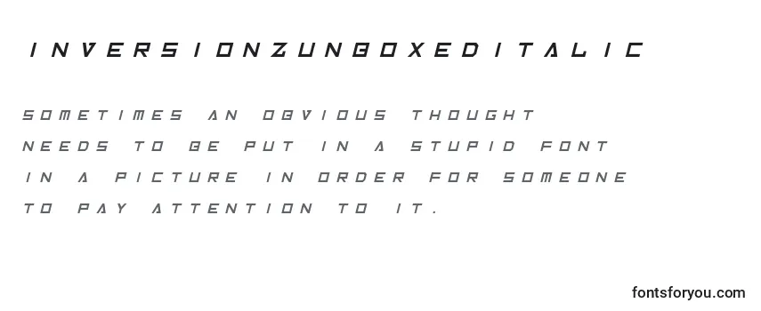 InversionzUnboxedItalic Font