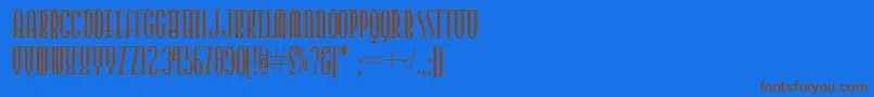 フォントPoints – 茶色の文字が青い背景にあります。