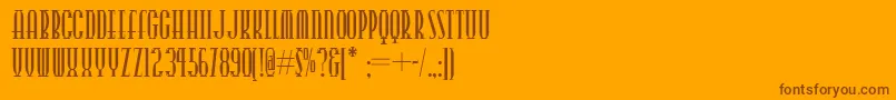 フォントPoints – オレンジの背景に茶色のフォント