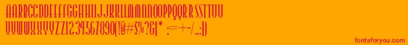 Points Font – Red Fonts on Orange Background