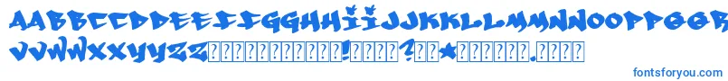 フォントWhoa – 白い背景に青い文字