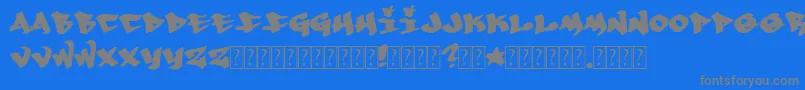 フォントWhoa – 青い背景に灰色の文字