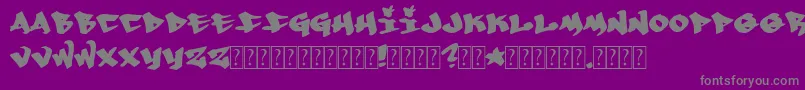 フォントWhoa – 紫の背景に灰色の文字