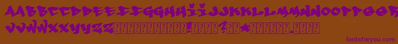 Whoa-fontti – violetit fontit ruskealla taustalla