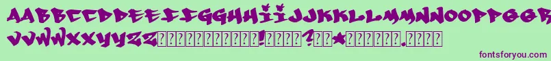 Whoa Font – Purple Fonts on Green Background