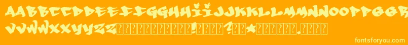 フォントWhoa – オレンジの背景に黄色の文字