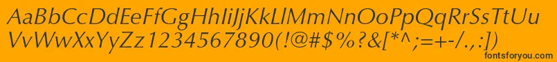 OptimaltstdItalic Font – Black Fonts on Orange Background