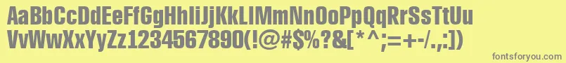 Rubric1 Font – Gray Fonts on Yellow Background
