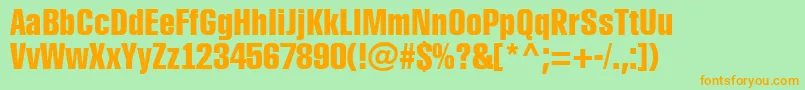 Rubric1 Font – Orange Fonts on Green Background