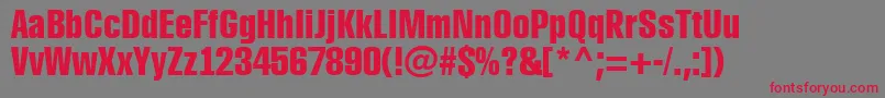 Rubric1 Font – Red Fonts on Gray Background