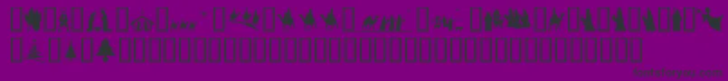 フォントSlChristmasSilhouettes – 紫の背景に黒い文字