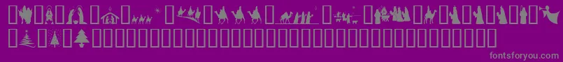 SlChristmasSilhouettes Font – Gray Fonts on Purple Background