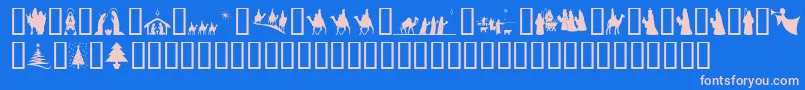 Подробнее о шрифте SlChristmasSilhouettes Шрифт SlChristmasSilhouettes – розовые шрифты на синем фоне