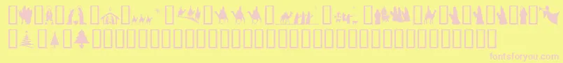 SlChristmasSilhouettes Font – Pink Fonts on Yellow Background