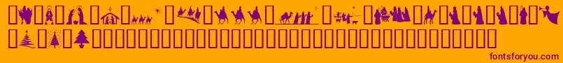 SlChristmasSilhouettes Font – Purple Fonts on Orange Background