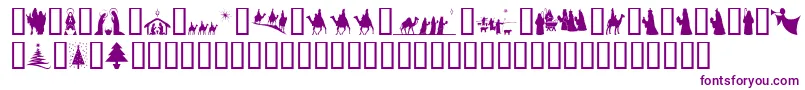 SlChristmasSilhouettes Font – Purple Fonts on White Background