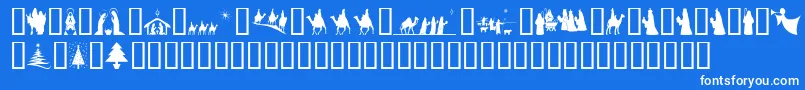 Шрифт SlChristmasSilhouettes – белые шрифты на синем фоне