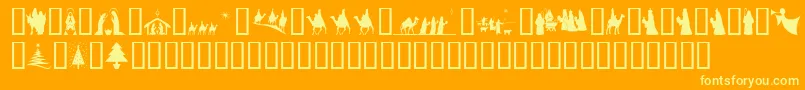 SlChristmasSilhouettes Font – Yellow Fonts on Orange Background