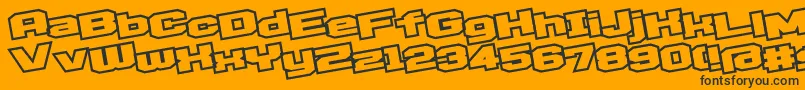 D3EgoistismOutlineLeaning Font – Black Fonts on Orange Background