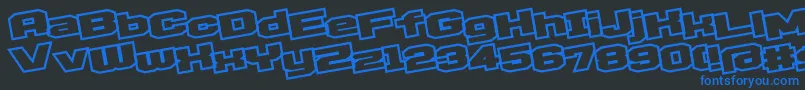 D3EgoistismOutlineLeaning Font – Blue Fonts on Black Background