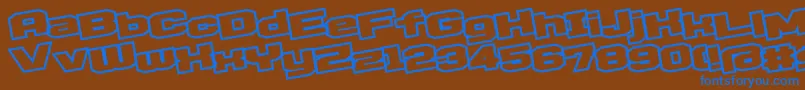 D3EgoistismOutlineLeaning Font – Blue Fonts on Brown Background