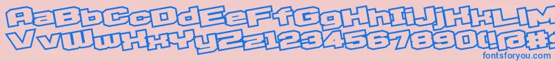 D3EgoistismOutlineLeaning Font – Blue Fonts on Pink Background