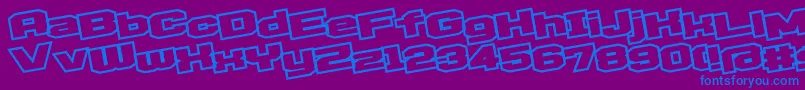 D3EgoistismOutlineLeaning Font – Blue Fonts on Purple Background