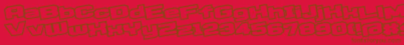 D3EgoistismOutlineLeaning Font – Brown Fonts on Red Background