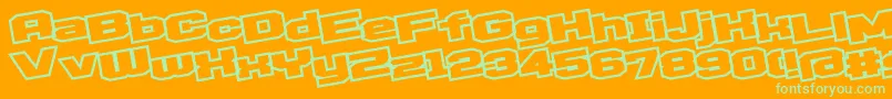 D3EgoistismOutlineLeaning Font – Green Fonts on Orange Background