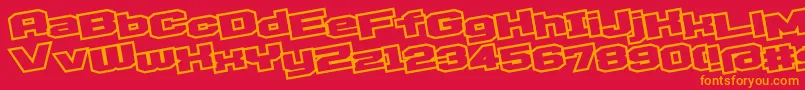 D3EgoistismOutlineLeaning Font – Orange Fonts on Red Background